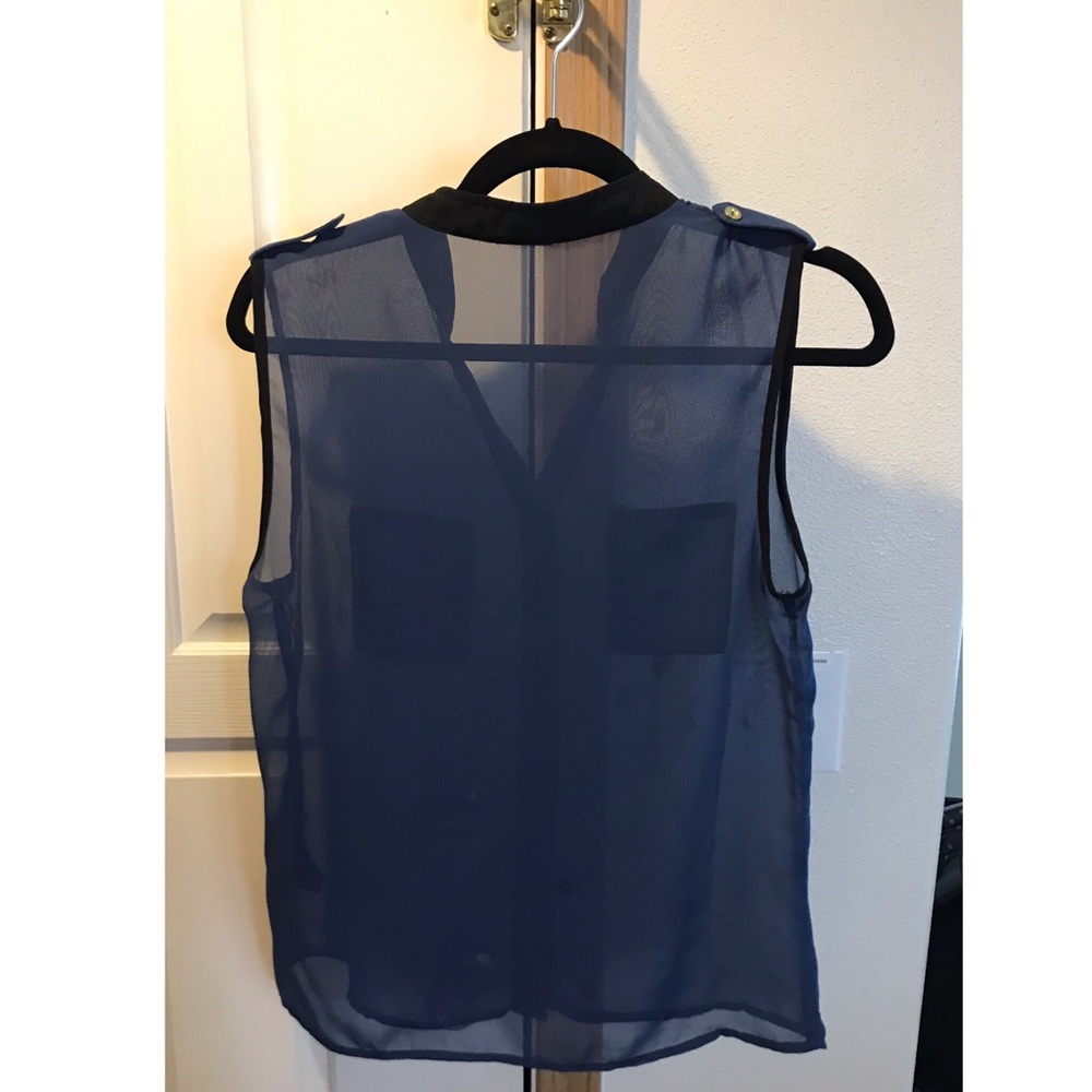 Blue sheer button down